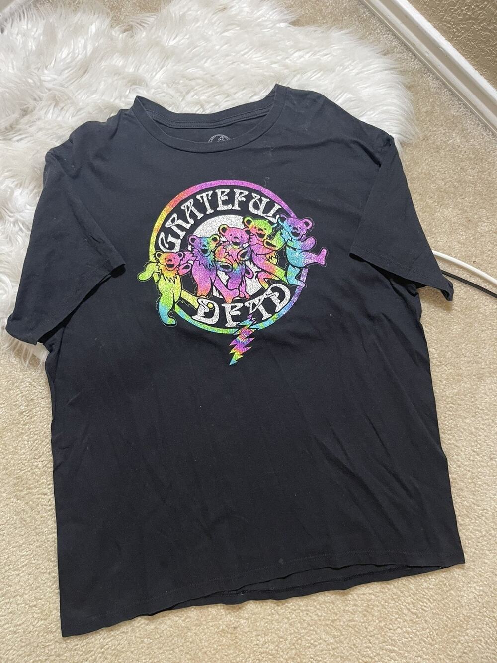 Grateful Dead Tie Dye Dancing Bears Men’s T Shirt Size XL Bolt Logo